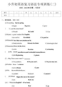 【小升初英語】語法專項二