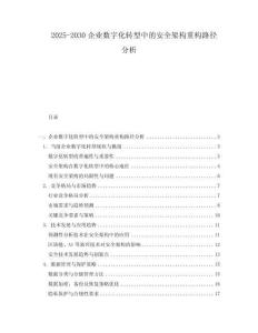 2025-2030企業(yè)數(shù)字化轉型中的安全架構重構路徑分析