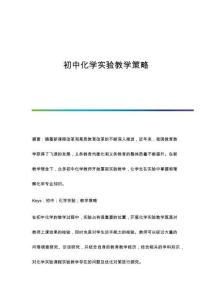 初中化學(xué)實(shí)驗(yàn)教學(xué)策略
