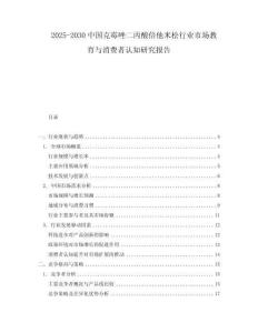 2025-2030中國克霉唑二丙酸倍他米松行業(yè)市場(chǎng)教育與消費(fèi)者認(rèn)知研究報(bào)告