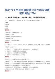 臨沂市平邑縣縣直城鎮公益性崗位招聘筆試真題2024