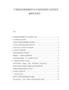中國超高清視頻編碼行業(yè)市場(chǎng)發(fā)展趨勢(shì)與前景展望戰(zhàn)略研究報(bào)告