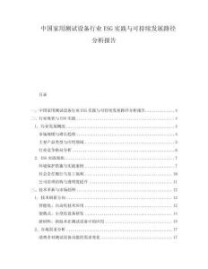 中國(guó)家用測(cè)試設(shè)備行業(yè)ESG實(shí)踐與可持續(xù)發(fā)展路徑分析報(bào)告