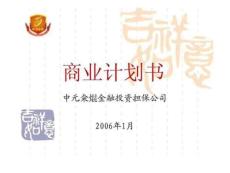 中元糴焜金融投資擔(dān)保公司商業(yè)計(jì)劃書