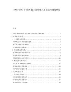 2025-2030中國5G技術(shù)商業(yè)化應(yīng)用前景與挑戰(zhàn)研究