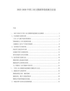 2025-2030中國工業(yè)大數據價值挖掘方法論