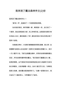 我來到了魔法森林作文份