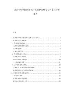 2025-2030醫(yī)藥知識(shí)產(chǎn)權(quán)保護(hù)策略與專利布局分析報(bào)告