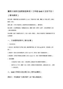 爆笑口訣秒記劍橋英語單詞！三年級Unit 1過目不忘?。议L瘋傳）