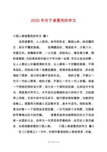 2025年關(guān)于諸葛亮的作文