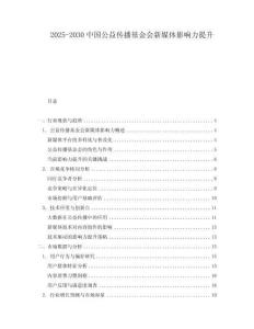 2025-2030中國公益?zhèn)鞑セ饡旅襟w影響力提升