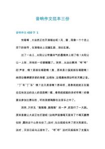 音響作文范本三份