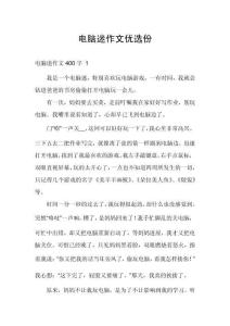 電腦迷作文優(yōu)選份