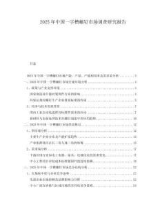 2025年中國一字槽螺釘市場調(diào)查研究報告