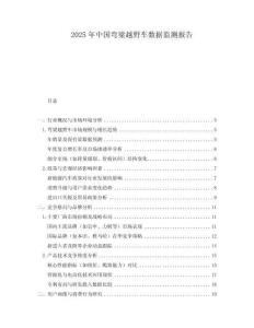 2025年中國(guó)彎梁越野車數(shù)據(jù)監(jiān)測(cè)報(bào)告