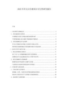2025年單叉司令箱項目可行性研究報告