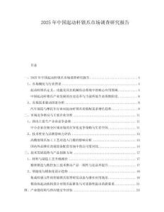 2025年中國(guó)起動(dòng)桿鎖爪市場(chǎng)調(diào)查研究報(bào)告