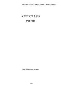 10萬千瓦風電項目立項報告（模板）