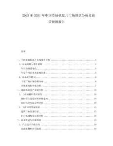 2025至2031年中國卷揚機盤片市場現狀分析及前景預測報告