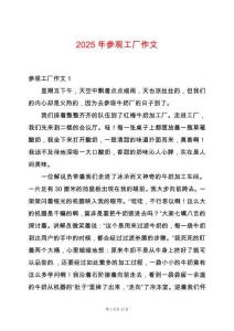 2025年參觀工廠作文