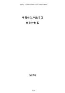 半導(dǎo)體生產(chǎn)線項(xiàng)目商業(yè)計(jì)劃書