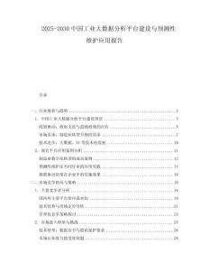 2025-2030中國(guó)工業(yè)大數(shù)據(jù)分析平臺(tái)建設(shè)與預(yù)測(cè)性維護(hù)應(yīng)用報(bào)告