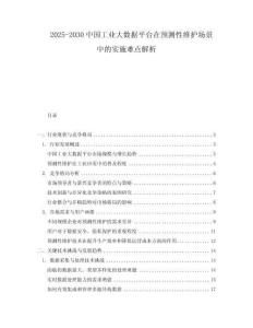 2025-2030中國(guó)工業(yè)大數(shù)據(jù)平臺(tái)在預(yù)測(cè)性維護(hù)場(chǎng)景中的實(shí)施難點(diǎn)解析