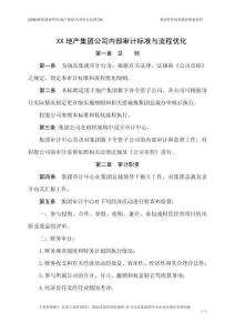XX房地產(chǎn)集團(tuán)內(nèi)部審計(jì)標(biāo)準(zhǔn)與流程優(yōu)化