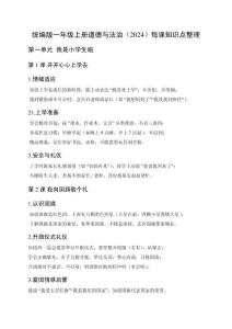 2025-2026統(tǒng)編版一年級(jí)上冊道德與法治（2024）每課知識(shí)點(diǎn)整理