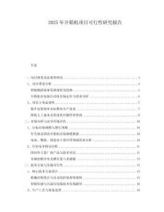 2025年開箱機項目可行性研究報告