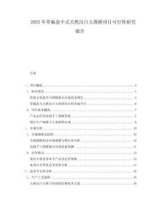 2025年草編盒中式天然漢白玉圍棋項目可行性研究報告