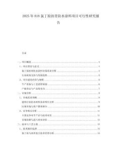 2025年818氯丁膠瀝青防水涂料項目可行性研究報告