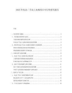 2025年電動／手動上水閥項目可行性研究報告