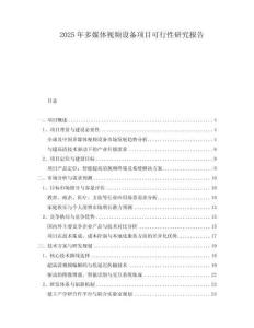 2025年多媒體視頻設(shè)備項(xiàng)目可行性研究報(bào)告