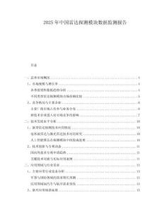 2025年中國雷達(dá)探測(cè)模塊數(shù)據(jù)監(jiān)測(cè)報(bào)告