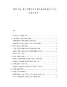 2025年γ射線便攜式甲狀腺功能測定儀項目可行性研究報告