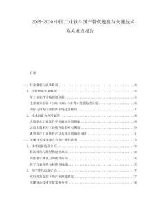 2025-2030中國工業(yè)軟件國產(chǎn)替代進(jìn)度與關(guān)鍵技術(shù)攻關(guān)難點(diǎn)報告