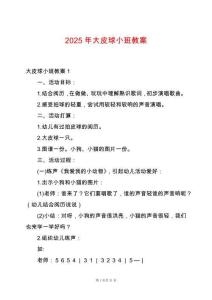 2025年大皮球小班教案
