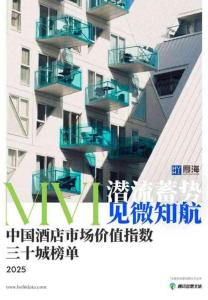 2025年MVI中國酒店市場價(jià)值指數(shù)三十城榜單
