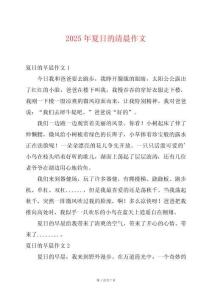 2025年夏日的清晨作文