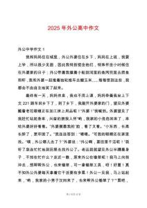 2025年外公高中作文