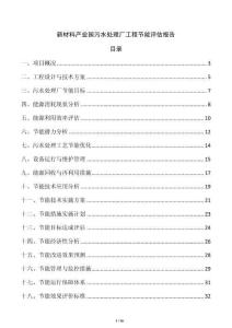 新材料產(chǎn)業(yè)園污水處理廠工程節(jié)能評估報告