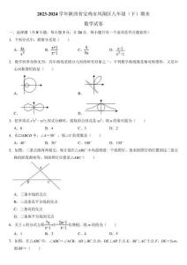 【初二數(shù)學(xué)】陜西省寶雞市鳳翔區(qū)2023-2024學(xué)年八年級(jí)下學(xué)期期末考試試卷(含答案)