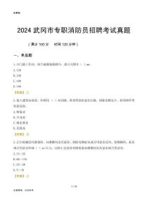 2024武岡市專職消防員招聘考試真題