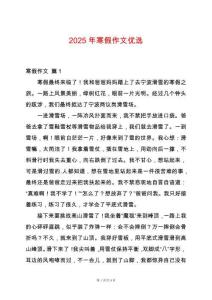 2025年寒假作文優(yōu)選