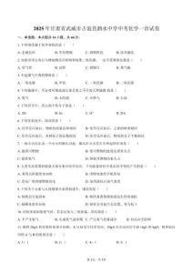 2025年甘肅省武威市古浪縣泗水中學(xué)中考化學(xué)一診試卷(含答案)