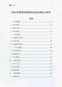 2025年鋁帶材創(chuàng)新創(chuàng)業(yè)項目商業(yè)計劃書