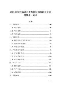 2025年鋼鐵轉(zhuǎn)角沙發(fā)與貴妃榻創(chuàng)新創(chuàng)業(yè)項目商業(yè)計劃書