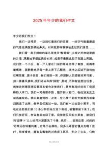 2025年年少的我們作文