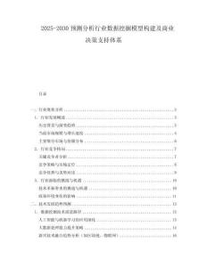 2025-2030預測分析行業數據挖掘模型構建及商業決策支持體系